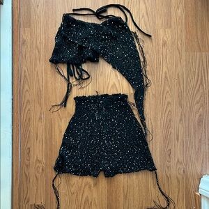 Black Sequin crochet set